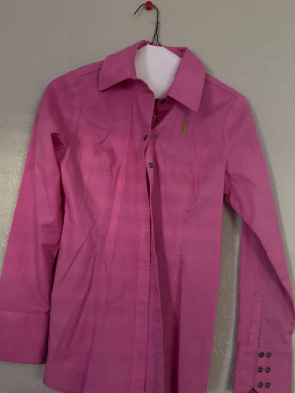 Anna Wayne Pink Button-Down rodeo/ show Shirt - Tailored Long Sleeve